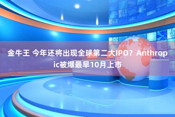 金牛王 今年还将出现全球第二大IPO？Anthropic被爆最早10月上市
